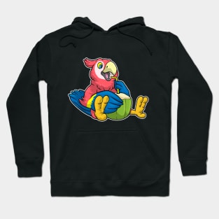 Parrot with Coconut & Drinking straw Hoodie